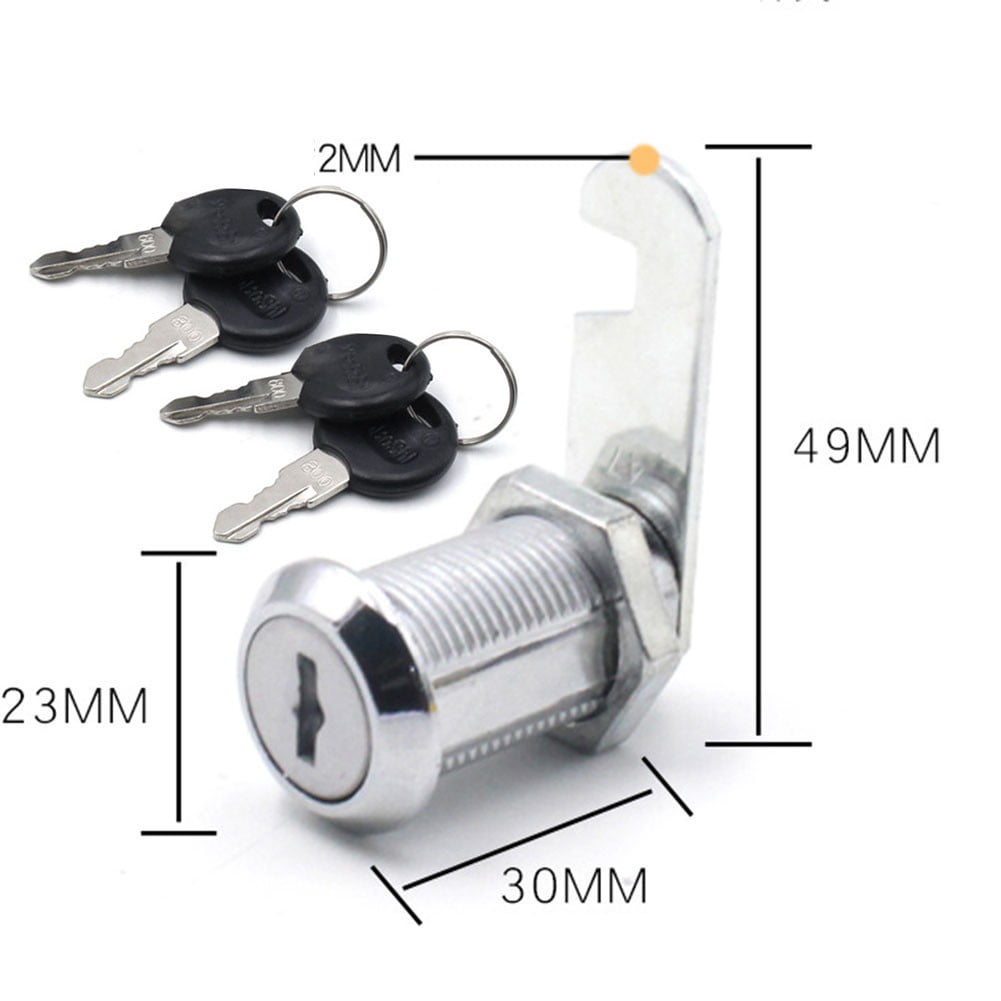 Letter Box Cam Cylinder Locks Door Mailbox Drawer Cupboard With 2 Keys