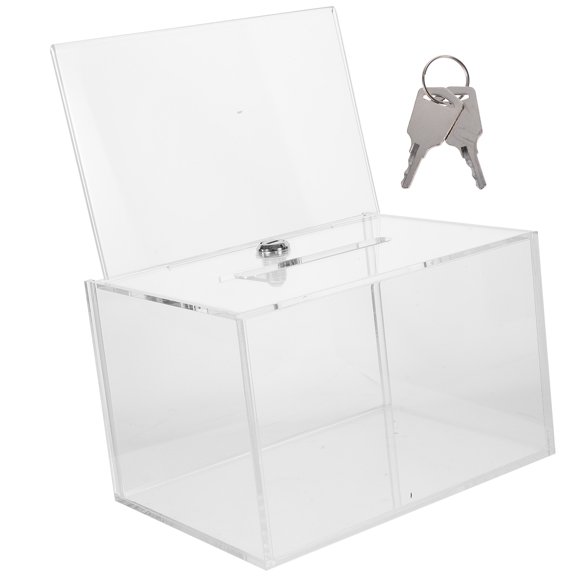 TABLZONE Clear Suggestion Box with Lock for Secure Feedback Collection, Office, School, and Business Use