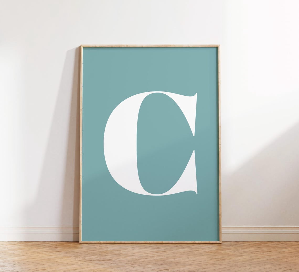 Letter C Alphabet Uppercase Name Initial Preppy Room Poster Print Wall ...