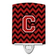 thumbnail image 1 of Letter C Chevron Black & Red Ceramic Night Light, 1 of 1