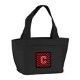 thumbnail image 1 of Letter C Chevron Black and Red   Lunch Bag, 1 of 1