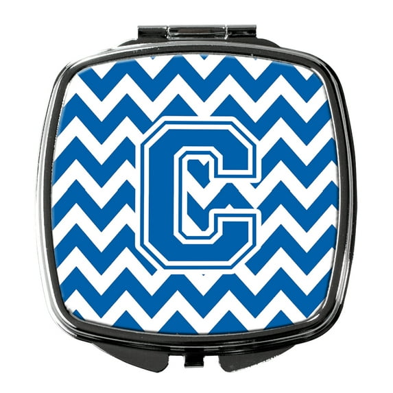 Letter C Chevron Blue and White Compact Mirror CJ1056-CSCM