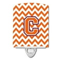 thumbnail image 1 of Letter C Chevron Orange & Regalia Ceramic Night Light, 1 of 1