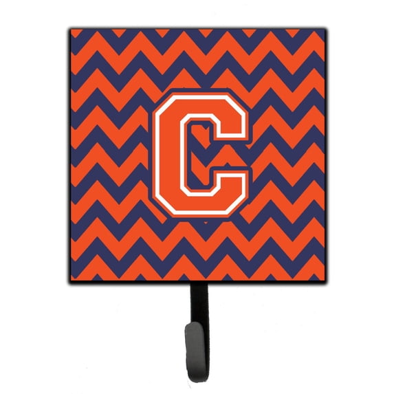 Letter C Chevron Orange and Blue Leash or Key Holder