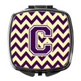 thumbnail image 1 of Letter C Chevron Purple and Gold Compact Mirror CJ1058-CSCM, 1 of 4