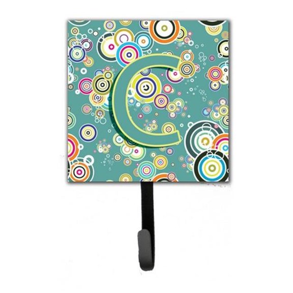 Letter C Circle Circle Teal Initial Alphabet Leash & Key Holder
