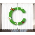 thumbnail image 1 of Ambesonne Letter C Curtains 2 Panel Set, C with Grass Greenland, 108" x 90", Green Multicolor, 1 of 3