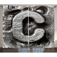 thumbnail image 1 of Ambesonne Letter C Curtains 2 Panel Set, Fused Elements Name, 108" x 90", Taupe Grey Grey, 1 of 3