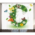 thumbnail image 1 of Ambesonne Letter C Curtains 2 Panel Set, Summer Inspired C, 108" x 84", Green Multicolor, 1 of 3