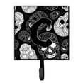 thumbnail image 1 of Letter C Day of the Dead Skulls Black Leash or Key Holder, 1 of 7