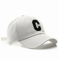 thumbnail image 1 of Letter C Embroidery Baseball Cap Men Women Soft Cotton Adjustable Snapback Sun Visor Hat Outdoor Sports Hip Hop Trucker Caps, 1 of 11