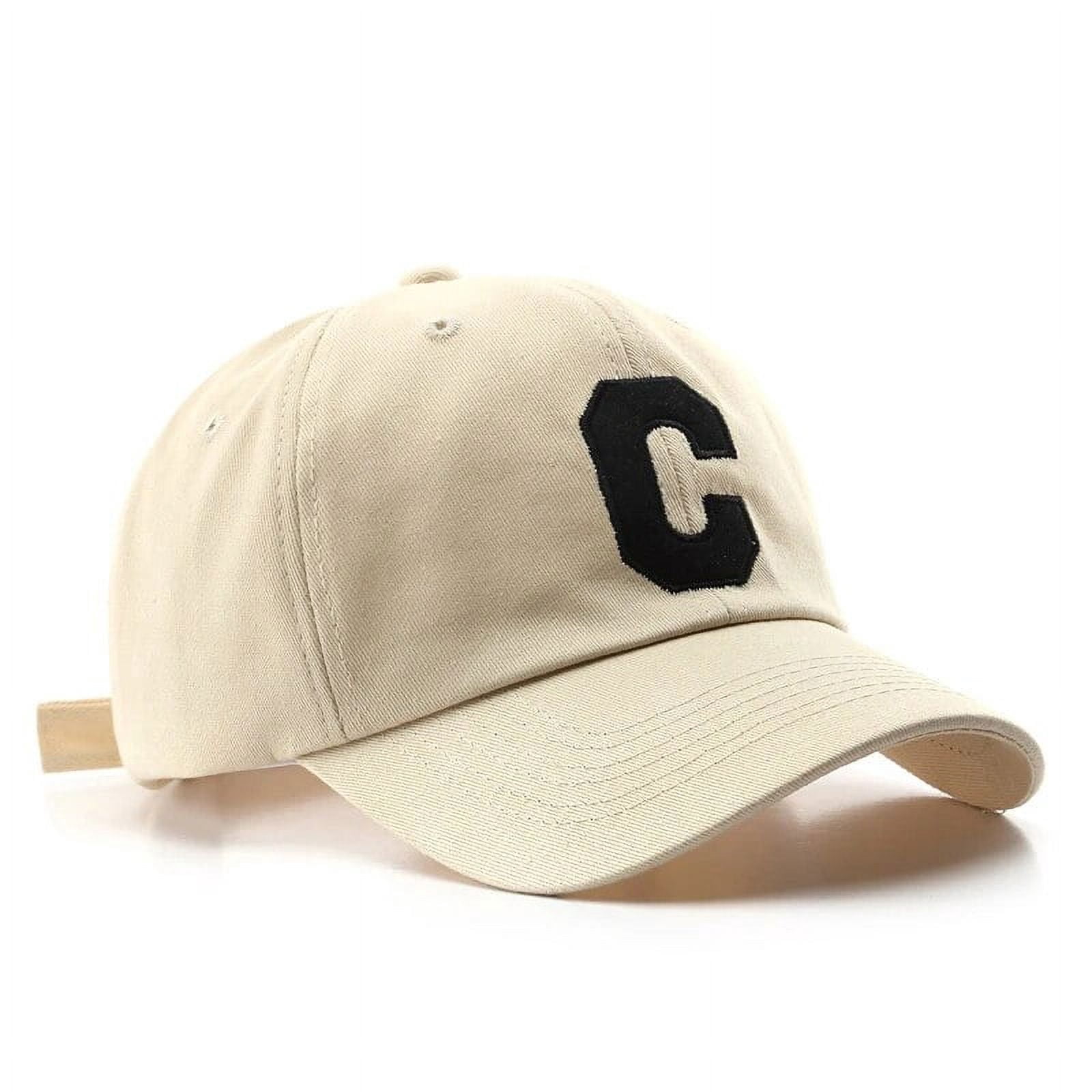 Men's Athletic Baseball Cap With Embroidered Letter "A" - Adjustable Cotton Hat, Beige - View #2