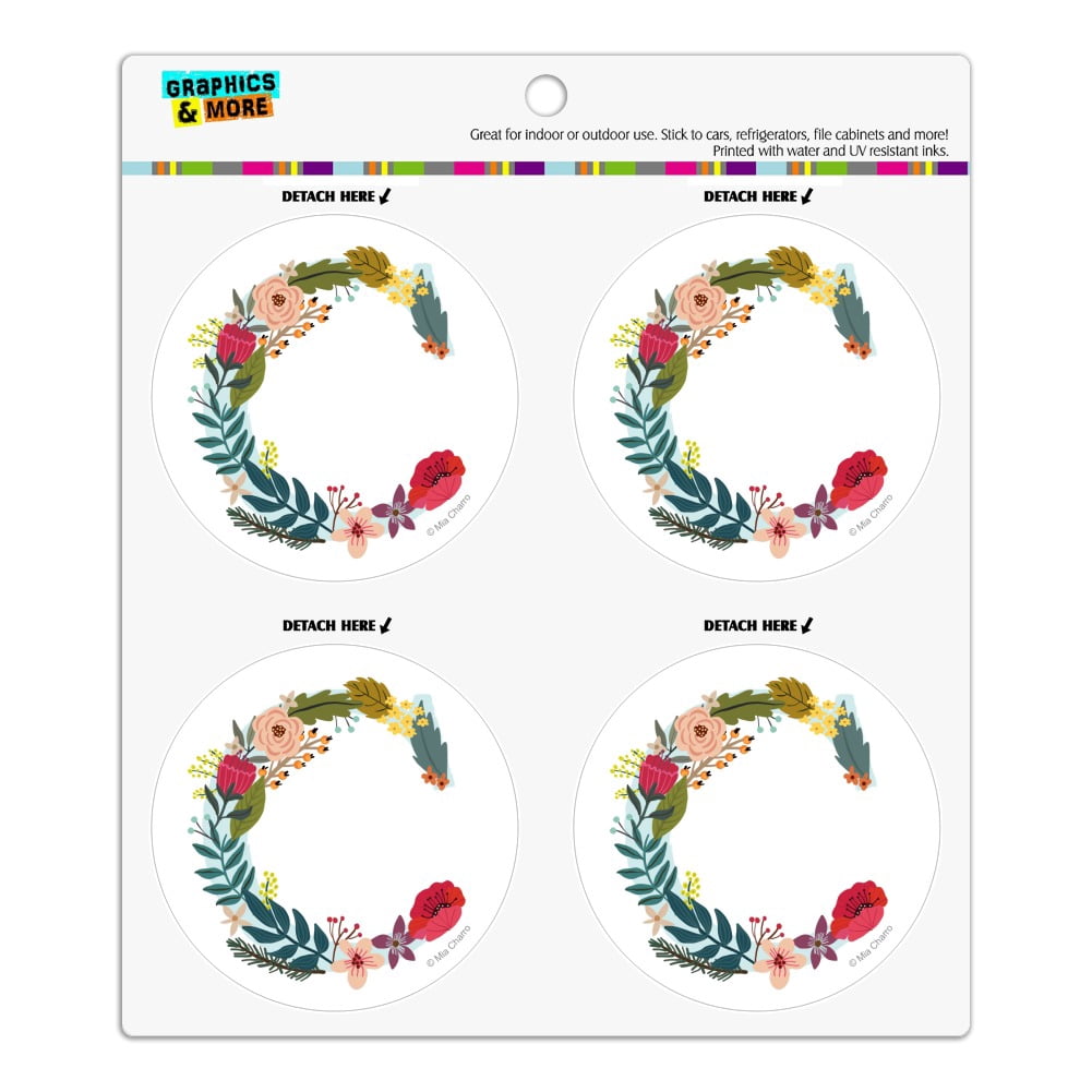 Letter C Floral Monogram Initial Refrigerator Fridge Locker Vinyl ...
