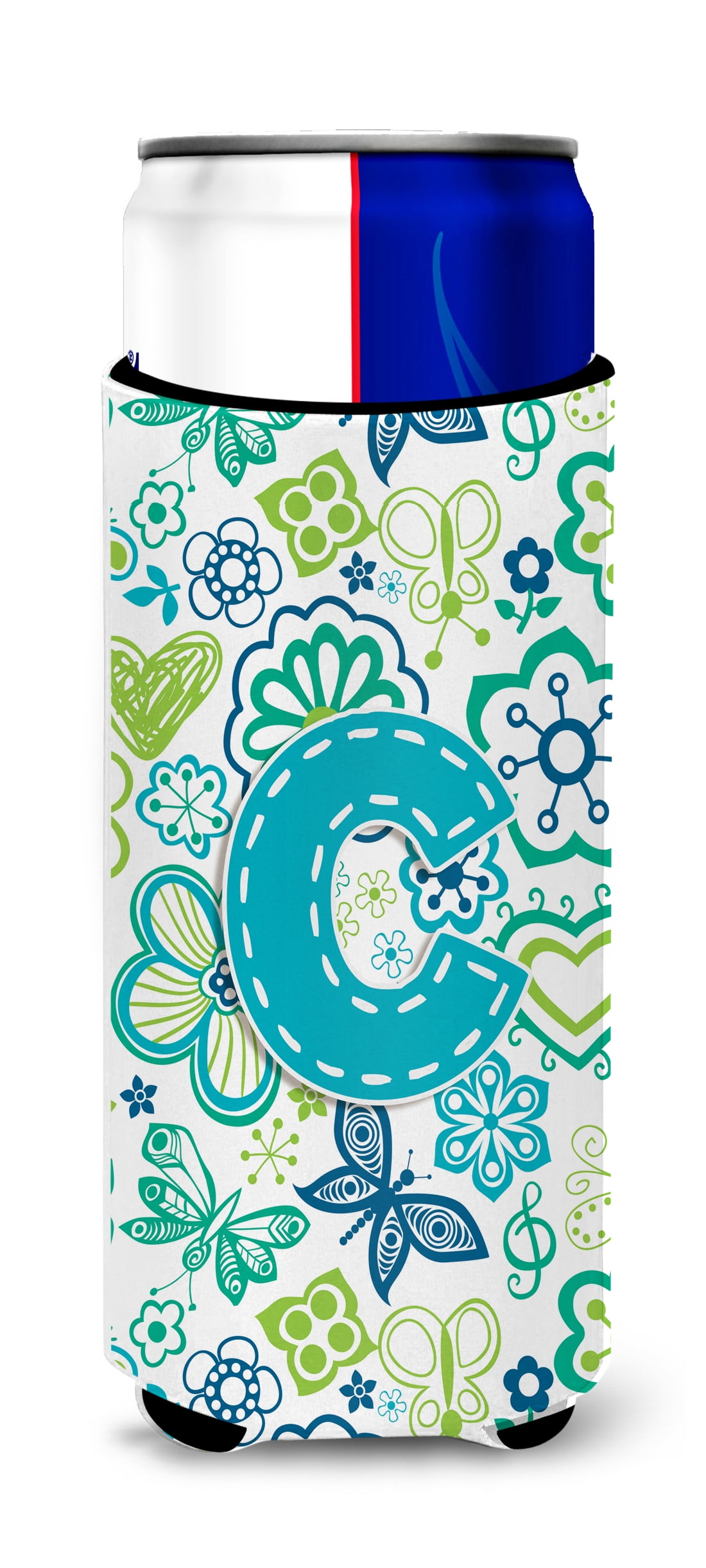 Letter S Teal Blue Compact Mirror With Flowers & Butterflies - Caroline's Treasures Travel Mirror - View #7