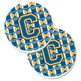 thumbnail image 1 of Letter C Football Blue & Gold Set of 2 Cup Holder Car Coaster, 1 of 1