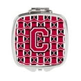 thumbnail image 1 of Letter C Football Crimson & White Compact Mirror, 1 of 1