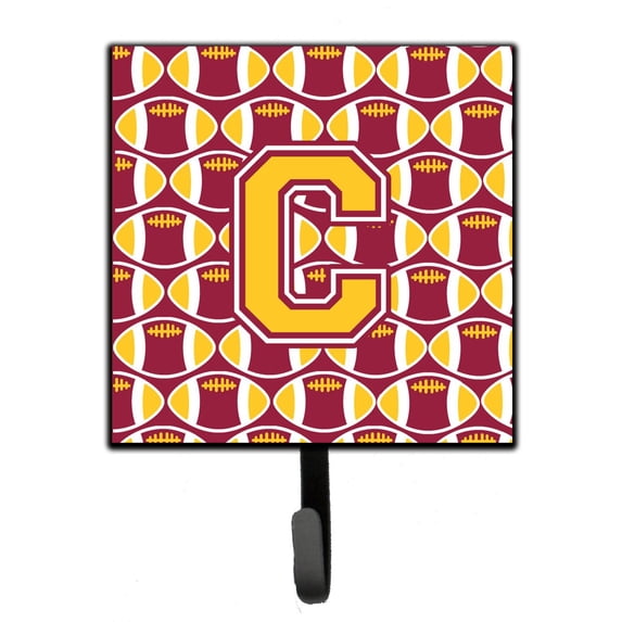 Letter C Football Maroon and Gold Leash or Key Holder