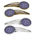 thumbnail image 1 of Letter C Football Purple & White Barrettes Hair Clips, Set of 4, 1 of 1