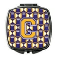 thumbnail image 1 of Letter C Football Purple and Gold Compact Mirror CJ1064-CSCM, 1 of 4