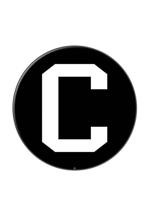 Letter C Initial Black White Lapel Hat Pin Tie Tack Large Round