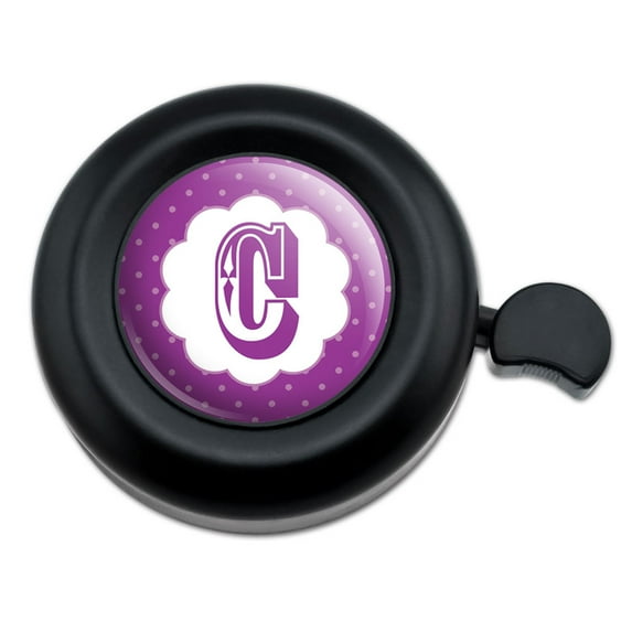 Letter C Initial Flower Purple Bicycle Handlebar Bike Bell