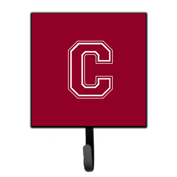 Letter C Initial Monogram - Maroon and White Leash or Key Holder