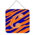 thumbnail image 1 of Letter C Initial Tiger Stripe Blue and Orange Wall or Door Hanging Prints, 1 of 1