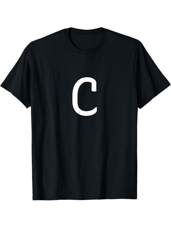 Letter C - Minimal Capital Alphabet To Spell Words Or Names T-Shirt men and women can wear, black, white, gifts