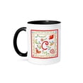 thumbnail image 1 of 3dRose, Letter C Monogram and design inpired by Love Handkerchiefs tradition in Portugal, 11oz Two-Tone Black Mug, 1 of 7