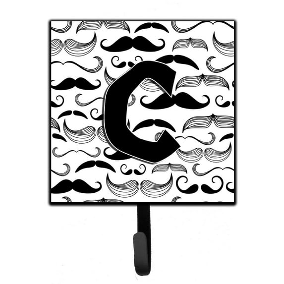 Letter C Moustache Initial Leash or Key Holder