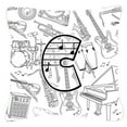 thumbnail image 1 of Letter C Musical Note Letters Canvas Fabric Decorative Pillow, 1 of 1