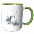 thumbnail image 1 of 3drose, Letter C Personal Wood Animal Watercolor Monogram Personalized Initial, 11oz Two-tone Green Mug, 1 of 6