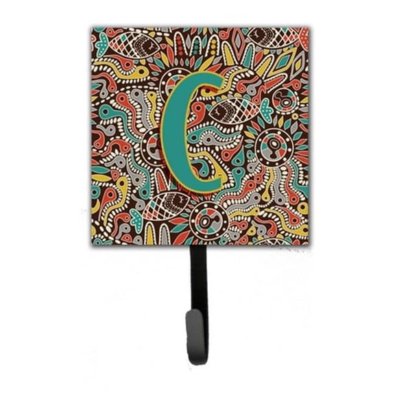 Letter C Retro Tribal Alphabet Initial Leash & Key Holder