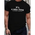 thumbnail image 1 of Letter Casual Cotton Mike Thing Graphic Tee T Shirt Top Humorous Playful Design Black S-5XL, 1 of 5