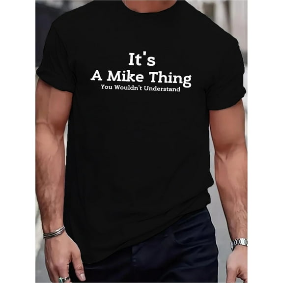 Letter Casual Fashion Mike Thing Graphic Tee T Shirt Top Humorous Playful Design Black S-5XL