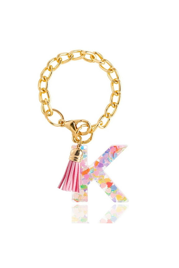 Letter Charm Accessories for -Cup 1 PCS Cute Initial Keychain Handle Charm for -Tumbler for Women ,K