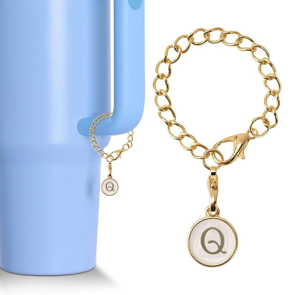 Glass & Bottle Letter Charm Accessories for Cup Name ID Handle Charm for Tumbler Shape Initial Identification Thoughtful for Valentine’s Day Birthday