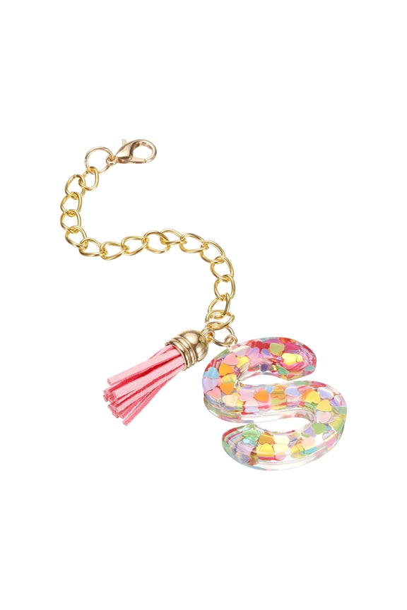 Letter Charm Accessories for Tumbler Cup Name ID Identification, Multicolored (Letter S)