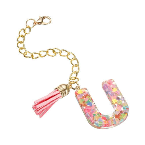 Letter Charm Accessories for Tumbler Cup Name ID Identification, Multicolored (Letter U)