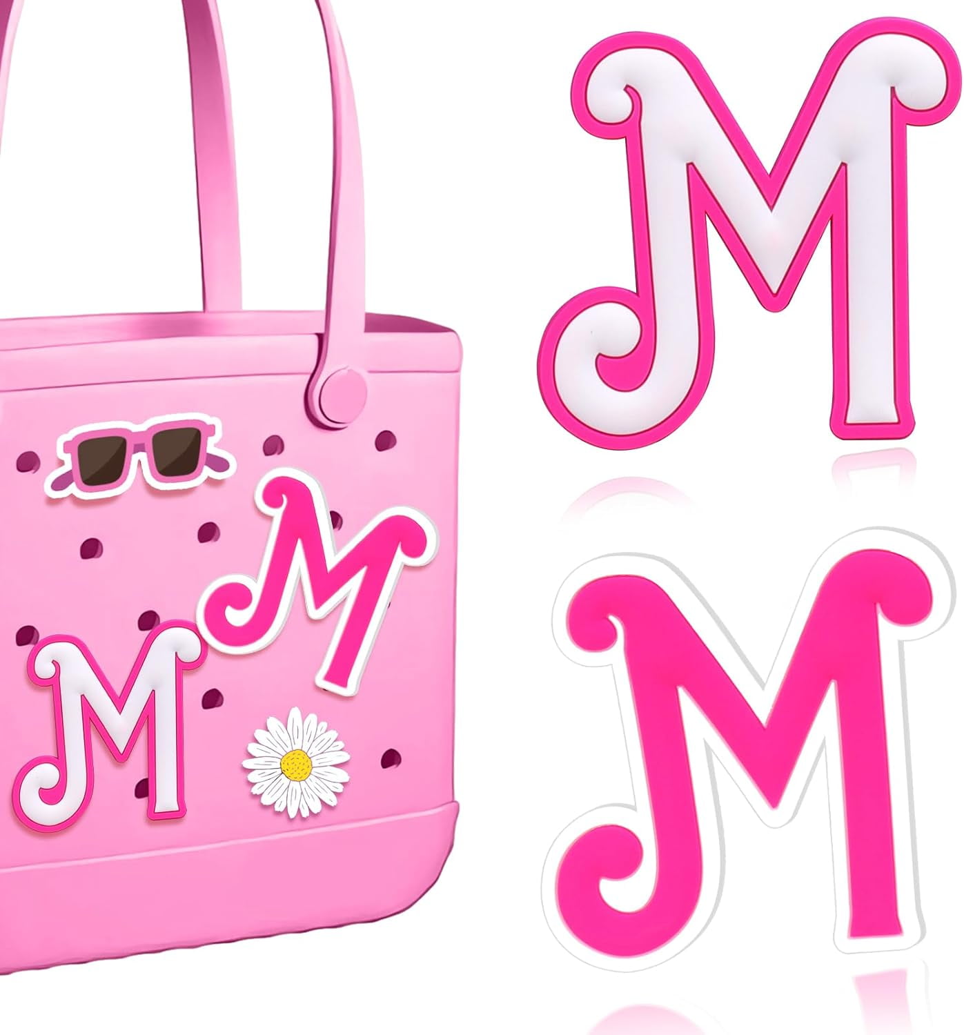 Letter Charms for Bogg Bag A Z 2Pcs Alphabet Charm Accessories for Bogg Bag for Simply Southern Bag Original All Models Silicone Insert Decorative Letterring Attachments for Beach Tote Bags Walmart ...
