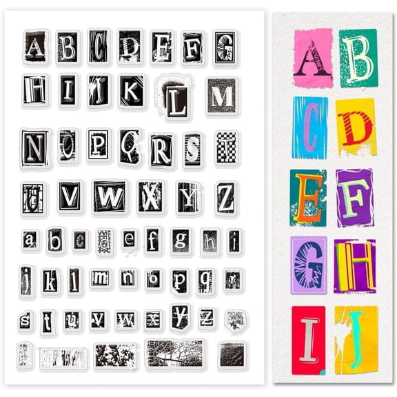 Letter Clear Stamps - Alphabet Rubber Stamps for Card Making Scrapbooking Crafting