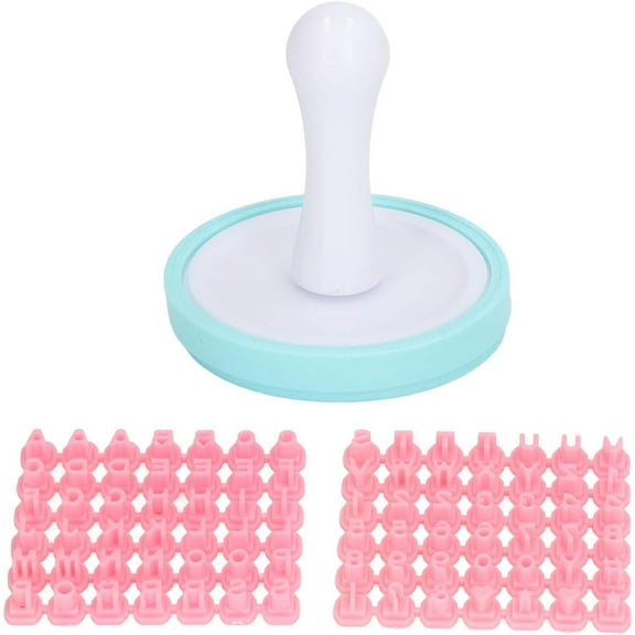 Letter Cookie Stamps, Cookie and Fondant Stamp, Alphabet Shape DIY Biscuit Cake Mold for Baking Tool, Flexible Fondant Impress Embosser Cutter, Pink