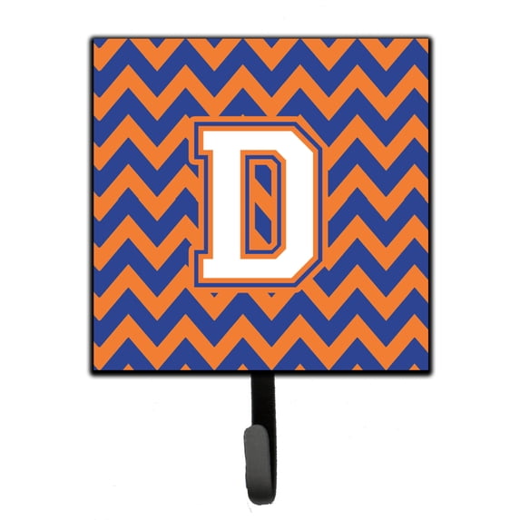 Letter D Chevron Blue and Orange 3 Leash or Key Holder