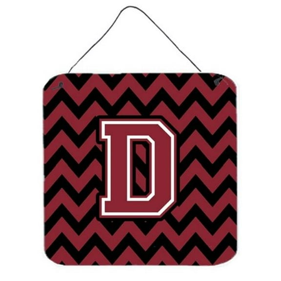Letter D Chevron Garnet & Black Wall or Door Hanging Prints