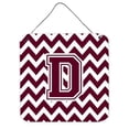thumbnail image 1 of Letter D Chevron Maroon & White Wall or Door Hanging Prints, 6 x 0.02 x 6 in., 1 of 1