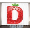 thumbnail image 1 of Ambesonne Letter D Curtains 2 Panel Set, Ripe Fresh Fruit Theme, 108" x 63", Vermilion Green Orange, 1 of 3