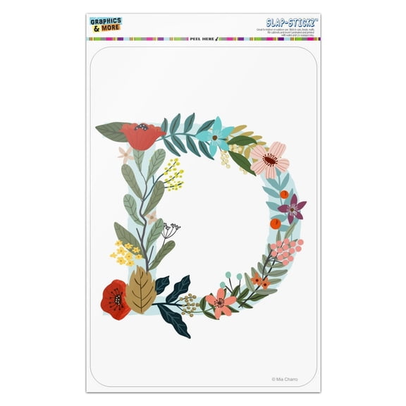 Letter D Floral Monogram Initial Home Business Office Sign