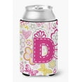 thumbnail image 1 of Letter D Flowers and Butterflies Pink Can or Bottle Hugger, 1 of 1