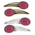 thumbnail image 1 of Letter D Football Crimson & White Barrettes Hair Clips, 1 of 1