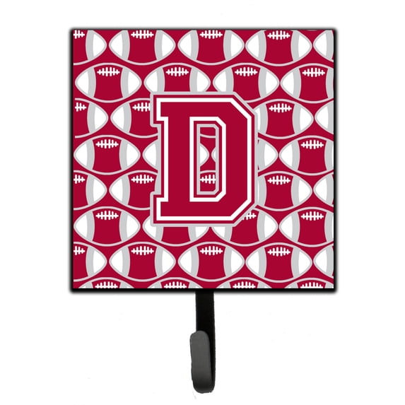 Letter D Football Crimson grey and white Leash or Key Holder